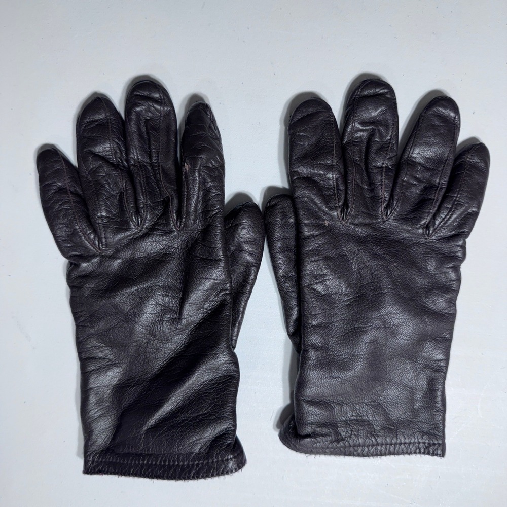 Isotoner Leather Gloves Women 7.5 Brown Thinsulate Lined Winter Classic 836C1
